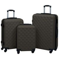 vidaXL Комплект твърди куфари с колелца, 3 бр, антрацит, ABS, снимка 1 - Други стоки за дома - 45557519