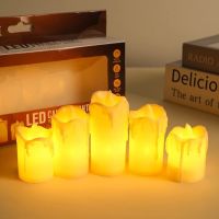 Комплект от 5 бездимни, безпламъчни, работещи с батерии LED чаени свещи Diya за декорация. Приложени, снимка 7 - Декорация за дома - 45783557