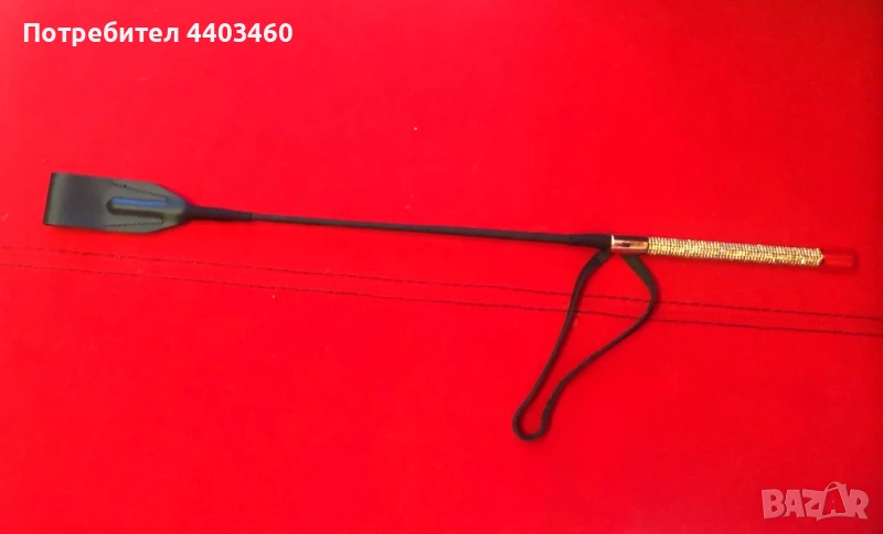 Нагайка с диаманти / естествена кожа, снимка 1