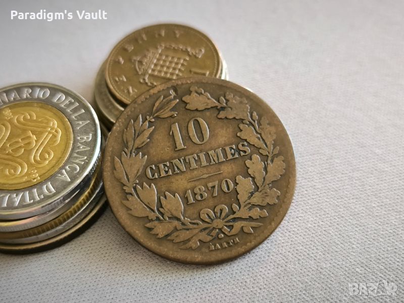 Mонета - Люксембург - 10 сентима | 1870г., снимка 1