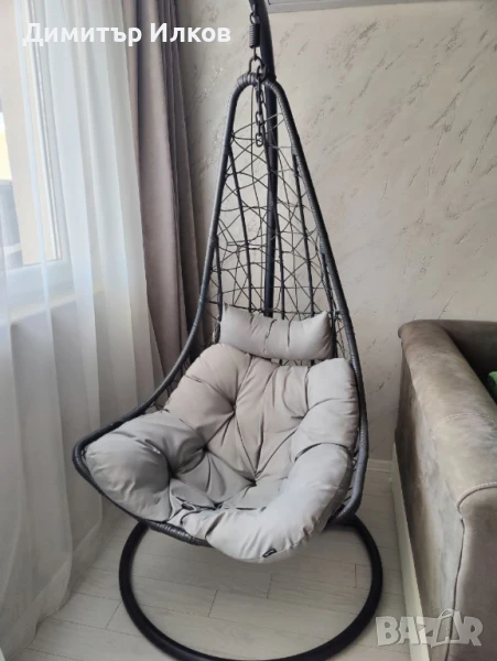 Продавам висящ ратанов стол за градина, снимка 1