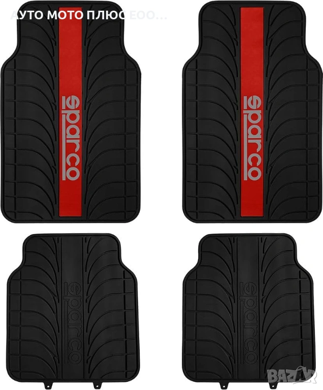 Комплект универсални автомобилни стелки Sparco с Червени елементи., снимка 1