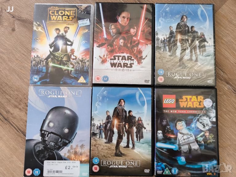 Междузвездни войни Star Wars DVD филми Rogue One Last Jedi Lego Clone Wars, снимка 1