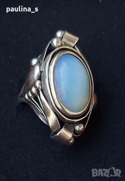 Антика / Сребърен пръстен с Лунен камък проба 925 , снимка 1