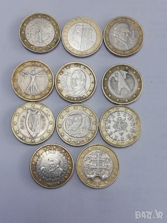 11 монети от 1 евро различни, снимка 1