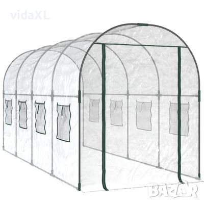 vidaXL Прозрачна оранжерия 160x400x190 см PVC и стомана с прахова боя（SKU:317247, снимка 1