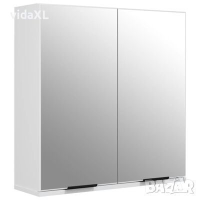 vidaXL Шкаф за баня с огледало, бял, 64x20x67 см(SKU:811313, снимка 1