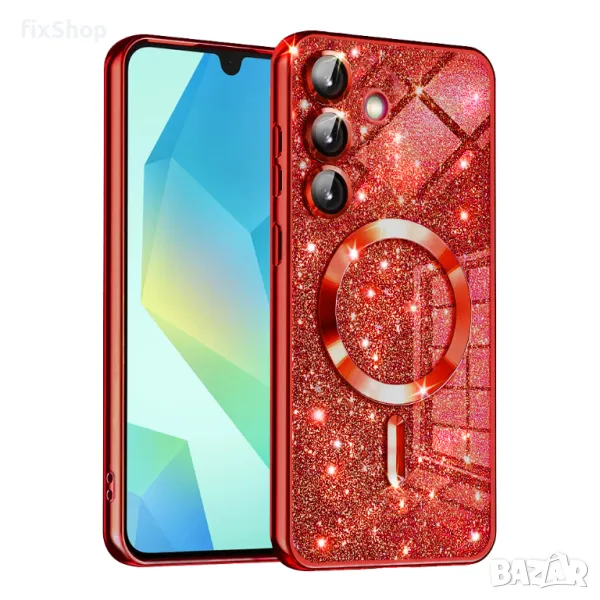 Калъф fixGuard - Luxury Glitter MagSafe - Samsung Galaxy A16 4G / A16 5G - Red, снимка 1