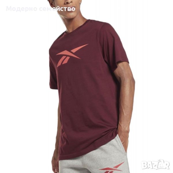 Мъжка тениска reebok identity classics tee burgundy, снимка 1