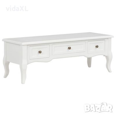 vidaXL ТВ шкаф, бял, 100x35x35 cм, дърво（SKU:280048, снимка 1