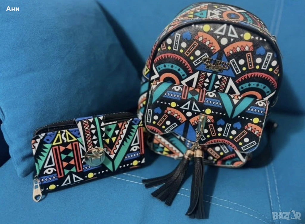 Дамска раница и портмоне на GUESS, снимка 1