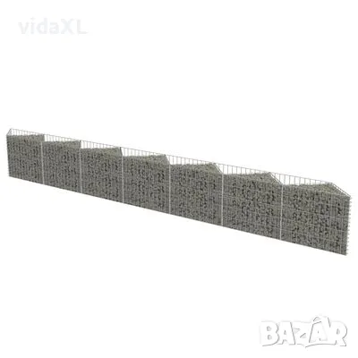 vidaXL Габионна стена, поцинкована стомана, 450x30x50 см (SKU:143572), снимка 1