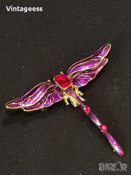 fascinating dragonfly brooch, интересен брошка със стрекоза  , снимка 1