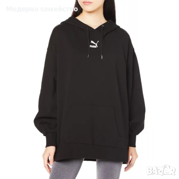 Дамско спортно горнище PUMA Classics Oversized Hoodie Black, снимка 1