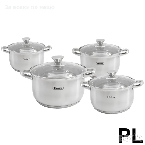 Комплект Тенджери Rosberg R51210L8 – 8 Части За Всяка Кухня Код P587, снимка 1