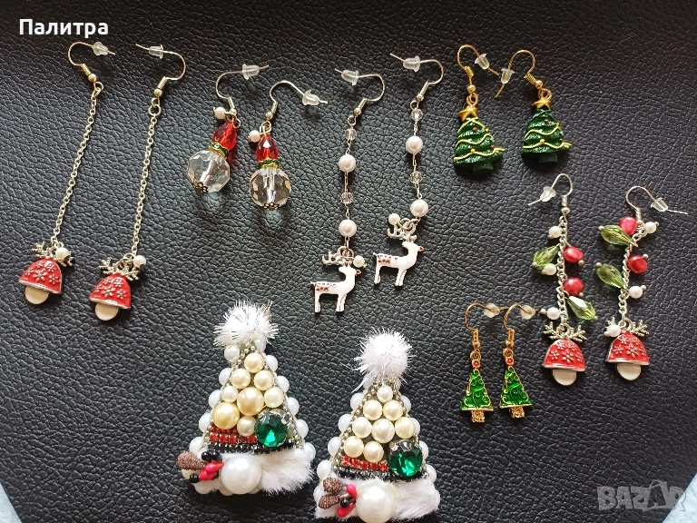 Коледни обеци и брошки, снимка 1