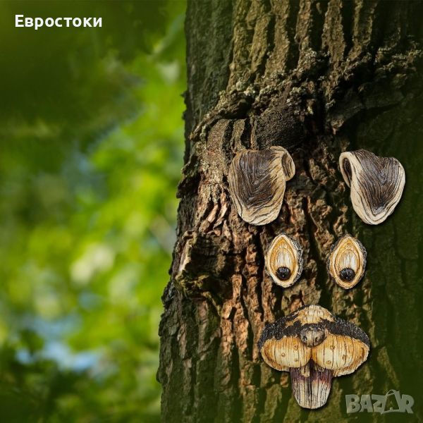 Tree Face Rabbit 5 части Tree Trunk Декоративна украса , снимка 1