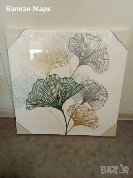 Абстрактна картина 60x60 см върху дървена рамка, снимка 1