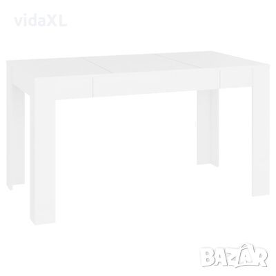 vidaXL Трапезна маса, бяла, 140x74,5x76 см, инженерно дърво(SKU:804202, снимка 1