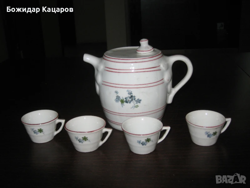 Стар сервиз за греяна ракия, за четири персони. Цена 23 лева. Пращам по Еконт. За София, може и личн, снимка 1