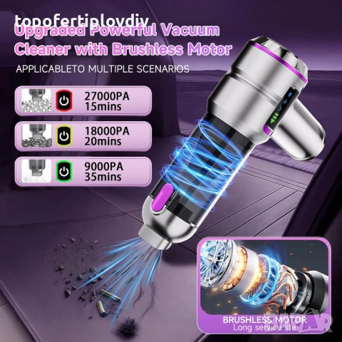Прахосмукачка за кола Car Vacuum Cleaner,Гаранция, снимка 2 - Прахосмукачки - 53733976