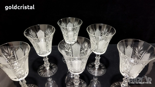 кристални чаши , снимка 6 - Антикварни и старинни предмети - 26616571