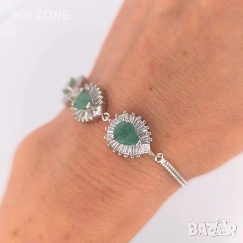 СРЕБЪРНА ГРИВНА С ИЗУМРУД, РУБИН, СИН ИЛИ РОЗОВ ТОПАЗ, снимка 10 - Гривни - 52296200