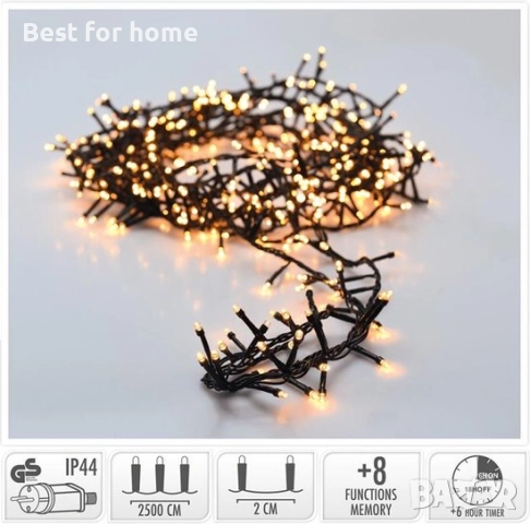 на макара - 1250 светодиода - екстра топло бяло - 2500 см , снимка 4 - Декорация за дома - 52264369