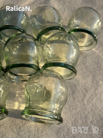 Вендузи стъклени 9бр, снимка 3 - Антикварни и старинни предмети - 52913270