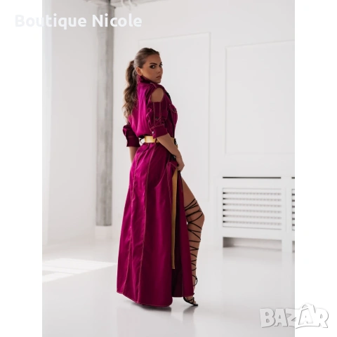 Дълга рокля с колан  , снимка 2 - Рокли - 53707760