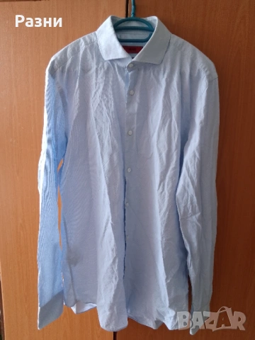 Оригинална памучна риза Hugo Boss Slim Fit (M)