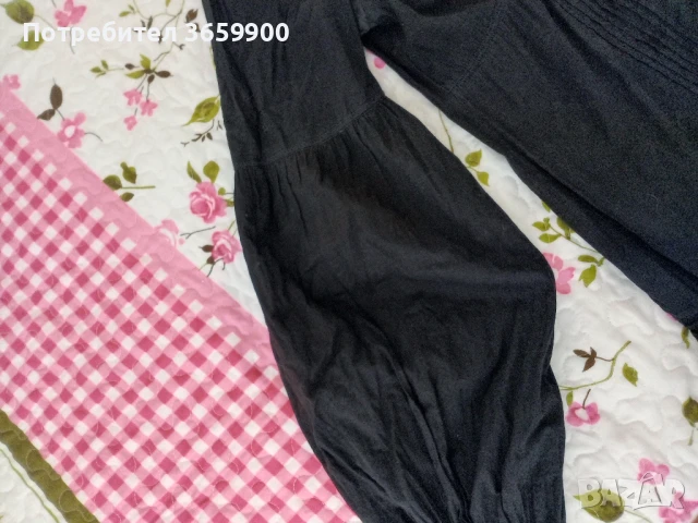 Черна дамска блуза, буфан ръкав, 14 UK,, снимка 3 - Ризи - 51235583