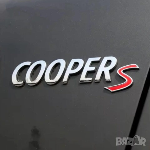 Cooper S Емблема за Mini Cooper – Черен Гланц / Сребрист Badge за Багажник R55 R56 F56 F60, снимка 3 - Аксесоари и консумативи - 53959226