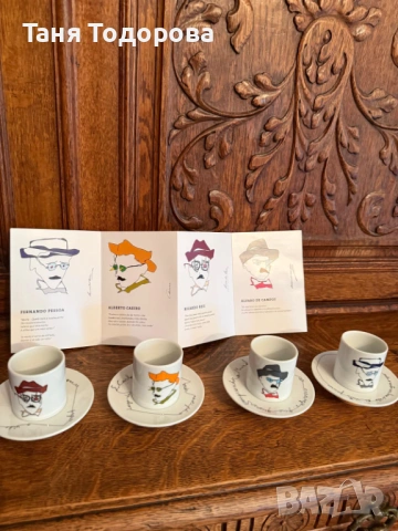 Неизползван комплект от 6 еспресо чаши с чинийки от португалската марка Vista Alegre, снимка 6 - Колекции - 54073822