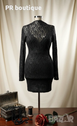 Черна парти рокля 