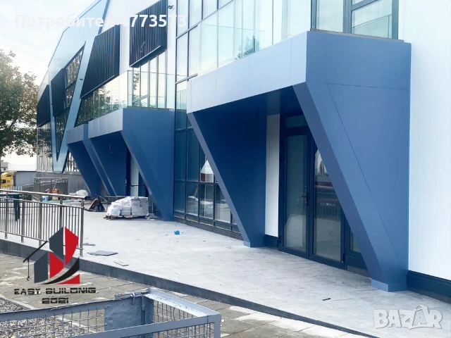 Монтаж на вентилируеми фасади от  Еталбонд, HPL, керамика, снимка 4 - Монтажи - 53931721