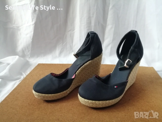 № 38 Tommy Hilfiger оригинални дамски еспадрили сандали на платформа, естествена кожа, снимка 4 - Сандали - 53111577