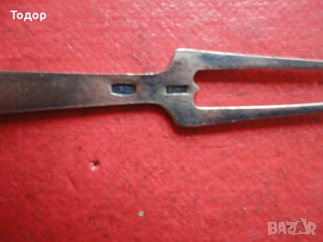 Руска сребърна виличка с емайл 875, снимка 4 - Антикварни и старинни предмети - 54087460