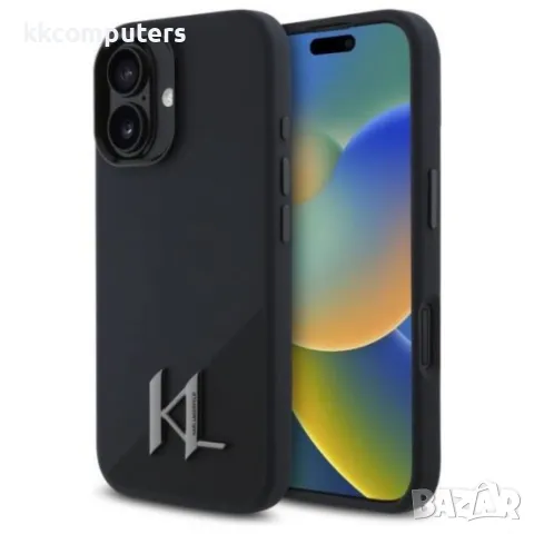 iPhone 16 (6.1) Оригинален кейс Karl Lagerfeld Silicone Shadow Metal Initial MagSafe и Протектор, снимка 2 - Калъфи, кейсове - 49842195