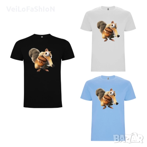 Нова детска тениска със Скрат - Катерица, Ледена епоха в три цвята