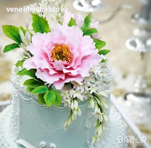 4 броя големи резци резец божур фондан декорация торта бисквитки тесто, снимка 3 - Форми - 52832292