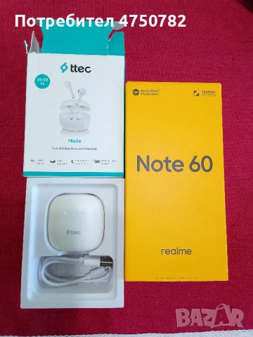 Realme Note 60 (4+8GB RAM) |с 13 м. ГАРАНЦИЯ ,КАТО НОВ + Безжични слушалки!, снимка 4 - Телефони с две сим карти - 53654428