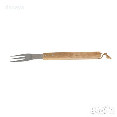 Голяма вилица за скара с дървена дръжка, 39 см, снимка 3 - Прибори за хранене, готвене и сервиране - 54189167