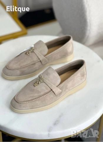 мокасини от естествен велур loro piana 