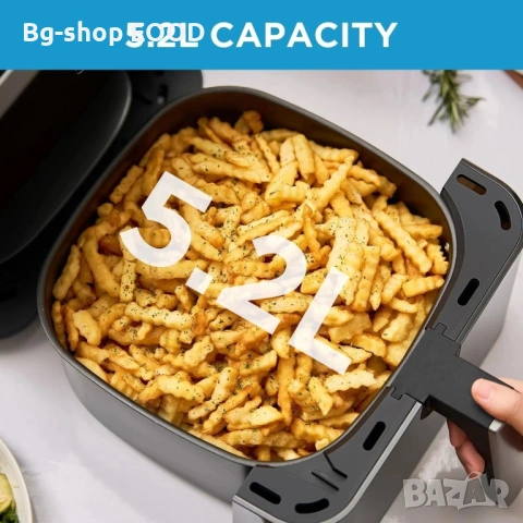 ПРОМО!! Фритюрник Midea Air Fryer 5.2L, 1600W, без мазнина, 7 програми, компактен, снимка 8 - Фритюрници - 53932389