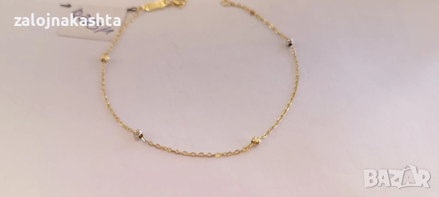 Нова-Златна гривна-0,78гр/14кр, снимка 3 - Гривни - 52735710