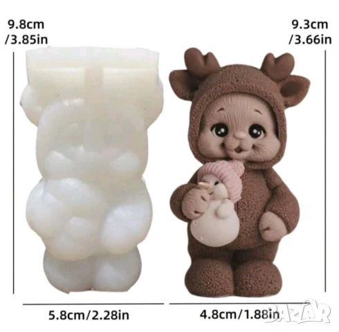 Молд еленче със снежен човек , снимка 7 - Форми - 54226266