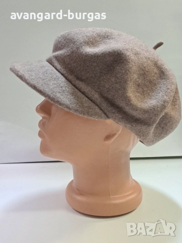 Дамска шапка,вълнен лукс -221 Касторен гонен плат, снимка 4 - Шапки - 52213507