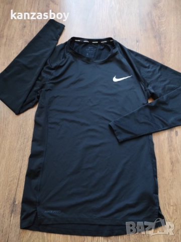 Nike Pro Dri-FIT Men's Tight Fit Long-Sleeve - страхотна фитнес блуза L, снимка 4 - Блузи - 51659769