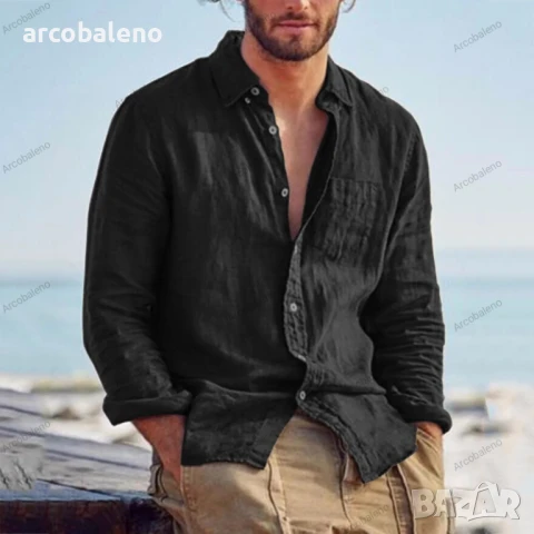 Мъжка риза с дълъг ръкав в семпъл стил, 4цвята , снимка 5 - Ризи - 51383085